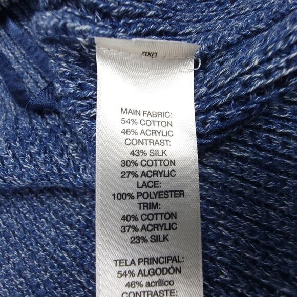 CHICOS Silk Patchwork Fringe Long Western Boho Blocked Lace Denalia Cardigan - Picture 6 of 8